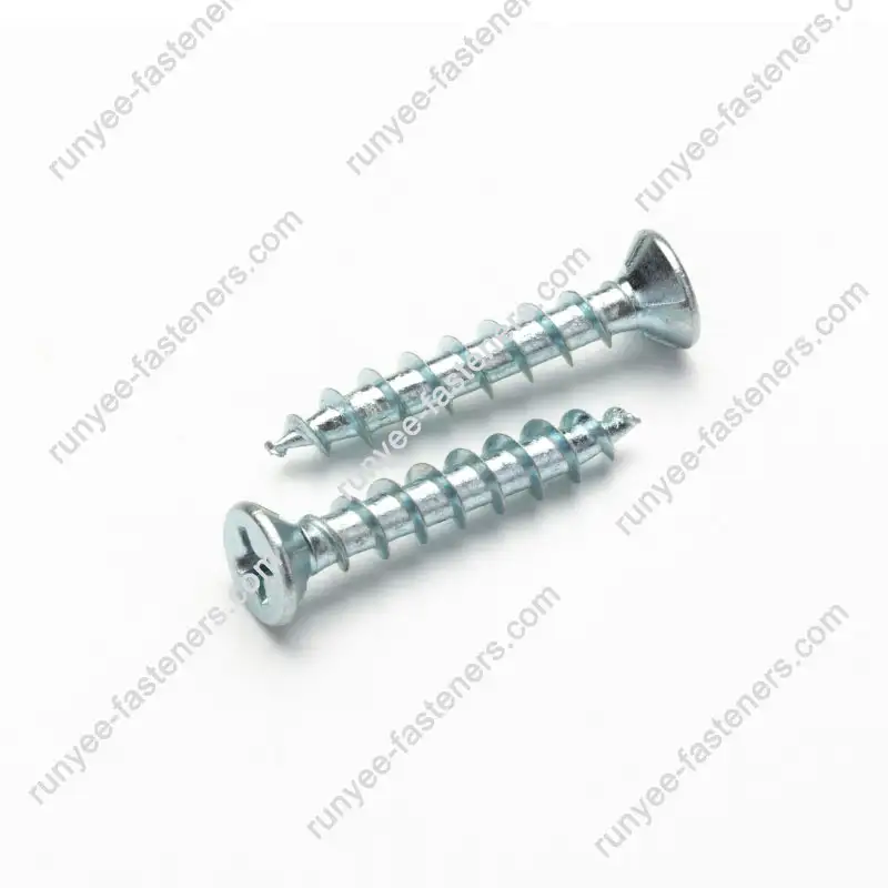 Tornillo de fijación de ventana de PVC de rosca gruesa Phillips de cabeza plana